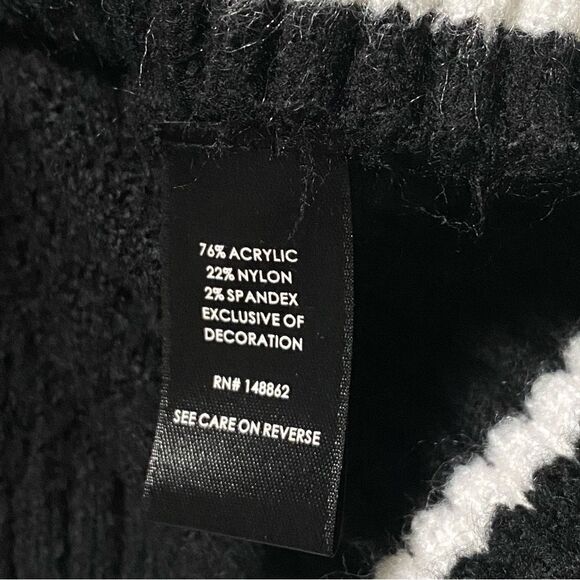 TORRID Sweater Plaid Lips Black Maroon Red Gold Sequins Stars - Picture 9 of 12